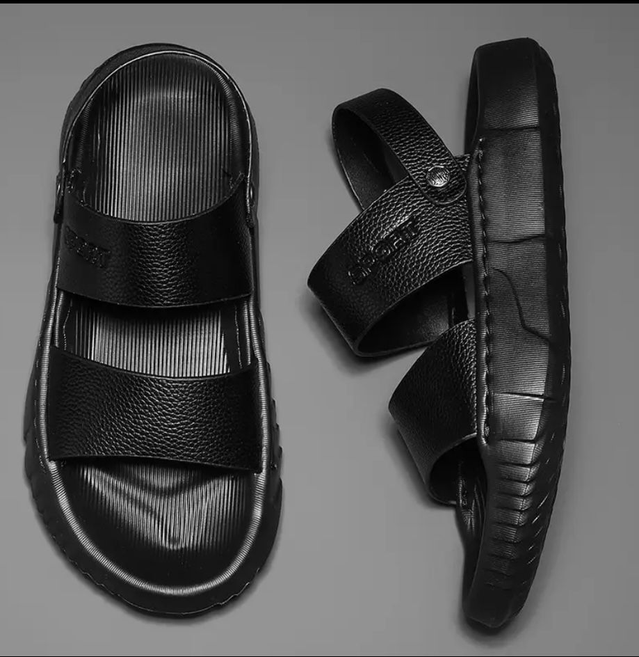 Men's Comfort Fit Dual Strap Sandals – Vegan Leather, Slip-Resistant          ⭐️⭐️⭐️⭐️☆ (324 reviews)